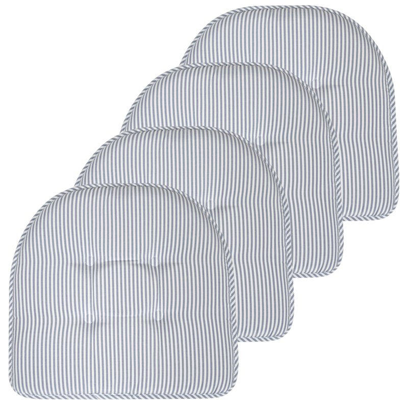 U-Shaped Memory Foam Chair Pads - Blue 4-Pack