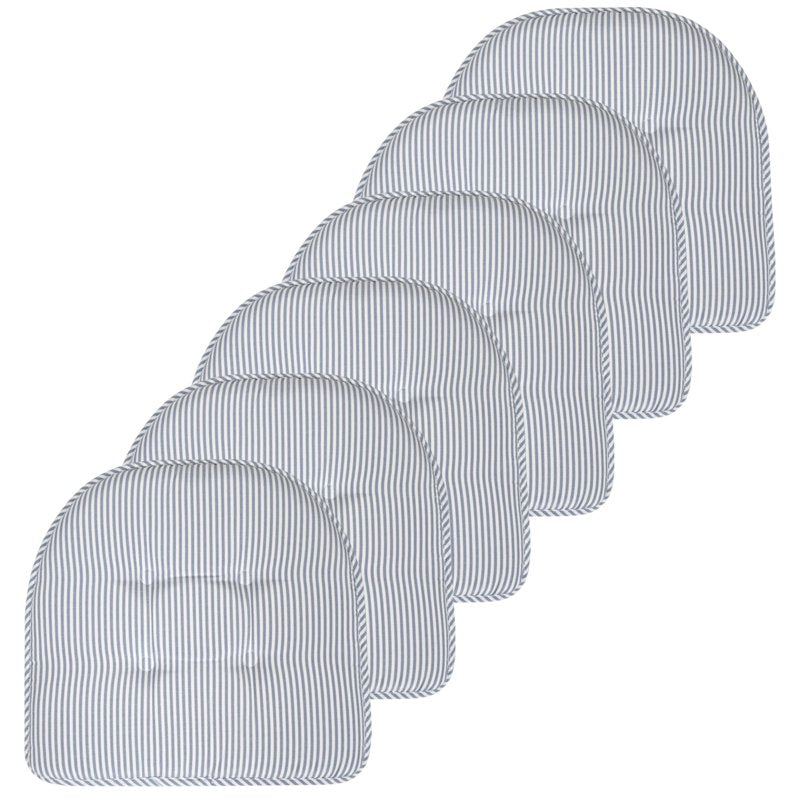 U-Shaped Memory Foam Chair Pad - Blue 6-Pack
