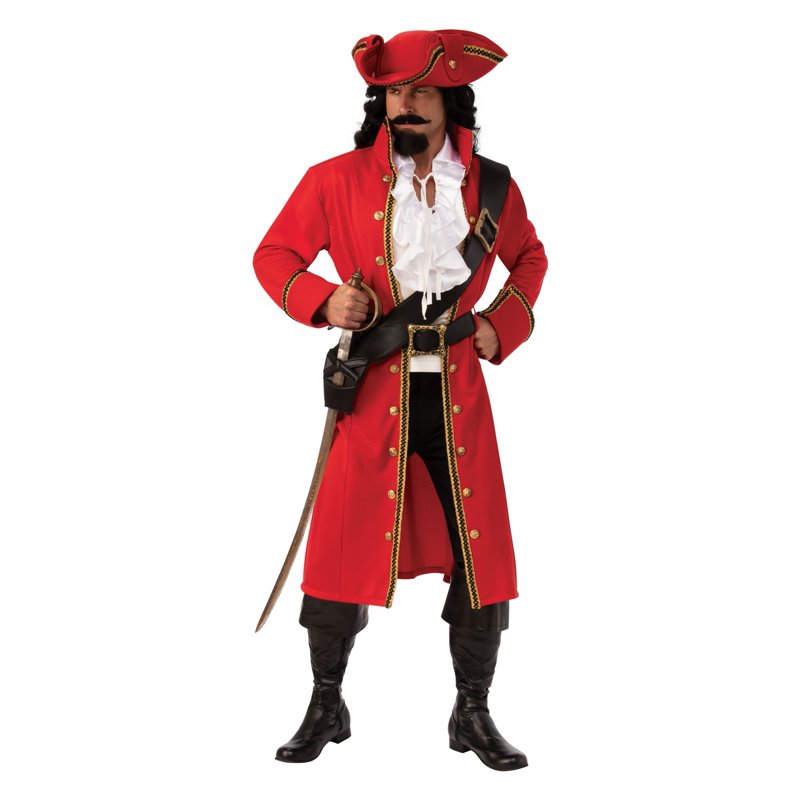 Pirate Captain Adult Costume Up to 44 Inches - Complete Buccaneer Outfit