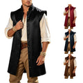 Men's Sleeveless Pirate Jacket Halloween Costume 2XL Black