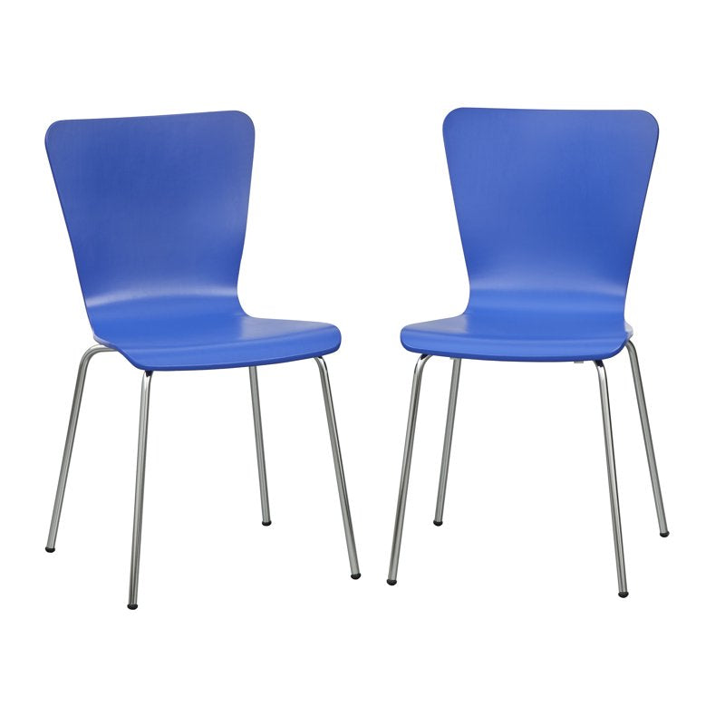 Pisa Bentwood Chair Set of 2 - Blue Modern Dining Chairs