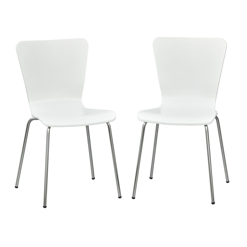 Pisa Bentwood Chair Set of 2 - White, Retro Hourglass Design