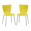 Pisa Bentwood Chair Set of 2 - Yellow Retro Modern Design