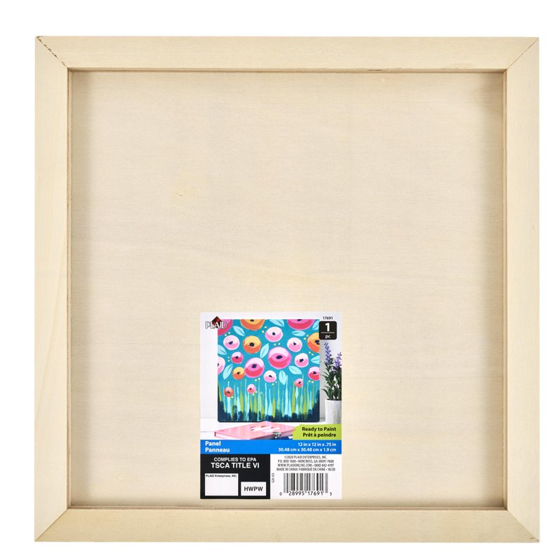12 x 12 Inch Square Wooden Surface - Craft & Decorative Panel