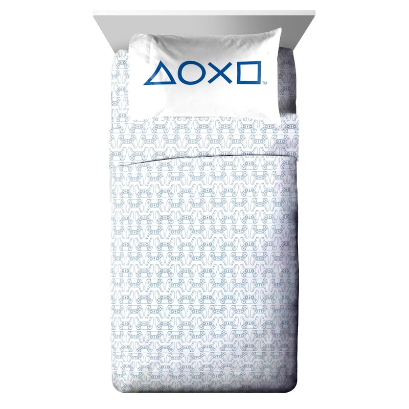 PlayStation Kids Twin Bed Sheet Set - 3-Piece White Microfiber Bedding