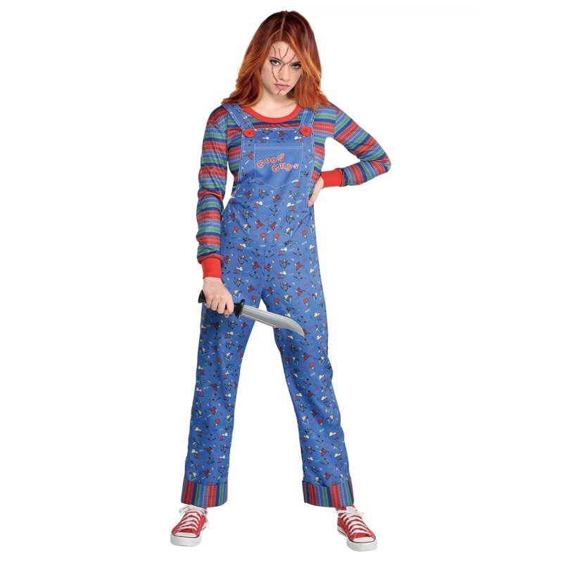 Plus Size Chucky Classic Women's Costume - Horror Movie Jumpsuit