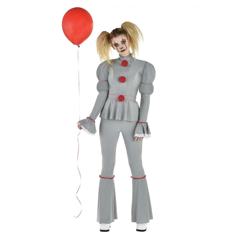 Plus Size IT Pennywise Clown Costume for Women Horror Movie Cosplay