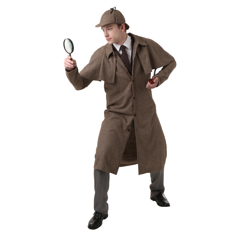 Plus Size Sherlock Holmes Costume for Men 4X - Detective Outfit with Hat & Coat