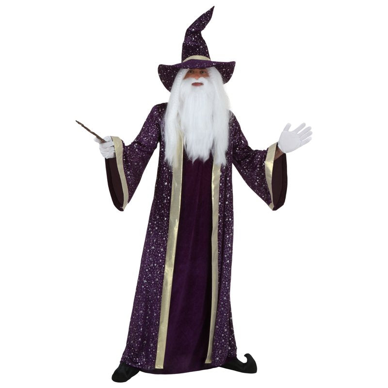 Plus Size Wizard Costume for Men 6X Purple Robe Halloween Cosplay