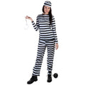 Plus Size Women's Prisoner Costume 1X - Striped Jail Uniform for Halloween