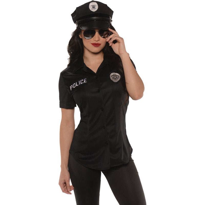 Women's Police Officer Costume Shirt Halloween Costume