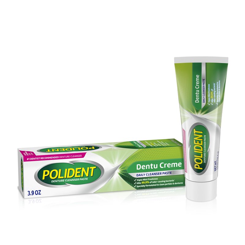 Denture Cleanser Paste, Triple Mint Freshness - 3.9 Oz