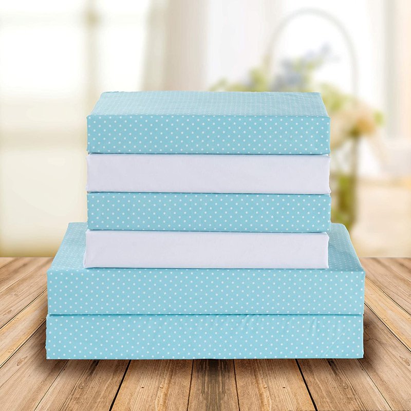Polkadot Pattern Percale Bedding Set King Aqua - Elegant Comfort