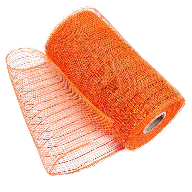 Poly Mesh Ribbon with Metallic Foil 15cm x 10 Yard - Wreaths & Decorations - Variation of THIS listing