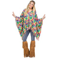 Tie-Dye Hippie Poncho - One Size Festival Boho Outerwear