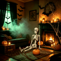 Poseable Plastic Skeleton Model - 35.43in Halloween Decor for Indoor & Outdoor Use