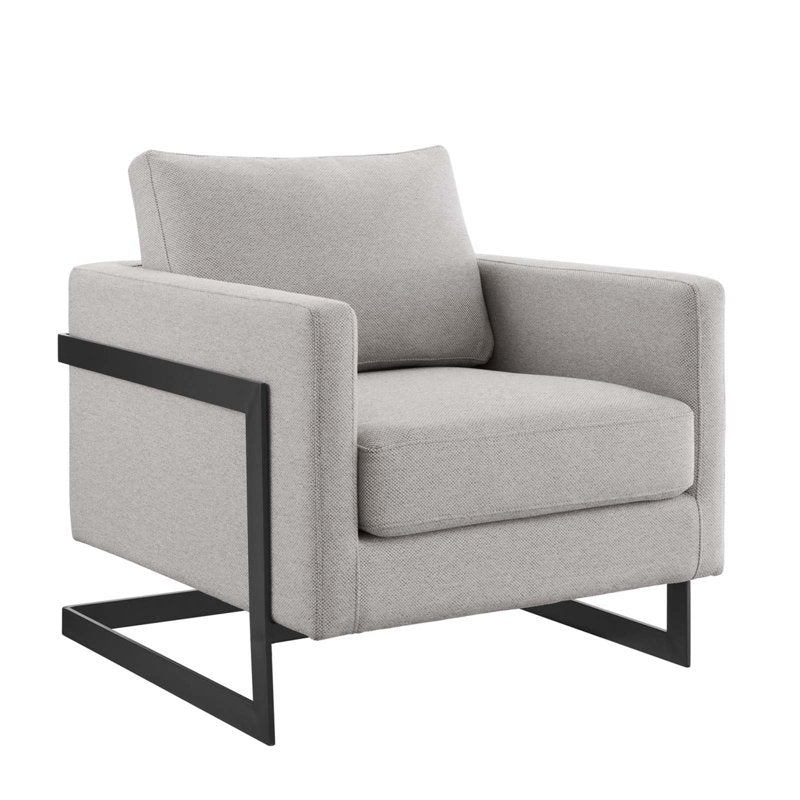 Upholstered Fabric Accent Chair with Stainless Steel Frame - Multiple Colors