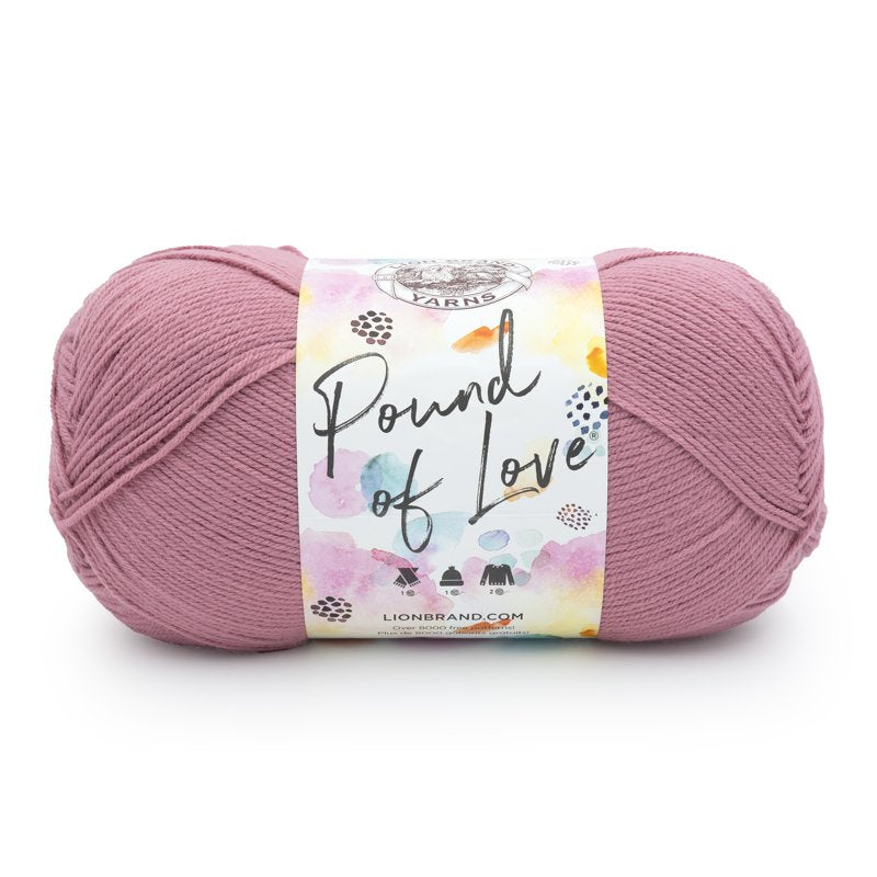 Lion Brand Pound of Love Heather Rose Medium Worsted Yarn - 16oz, 1020 Yards, Single Variation