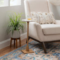 Adjustable Height Accent Drink Table - Gold & Sandy Marble