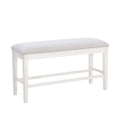 Counter Height Dining Bench with Hidden Storage - White/Gray