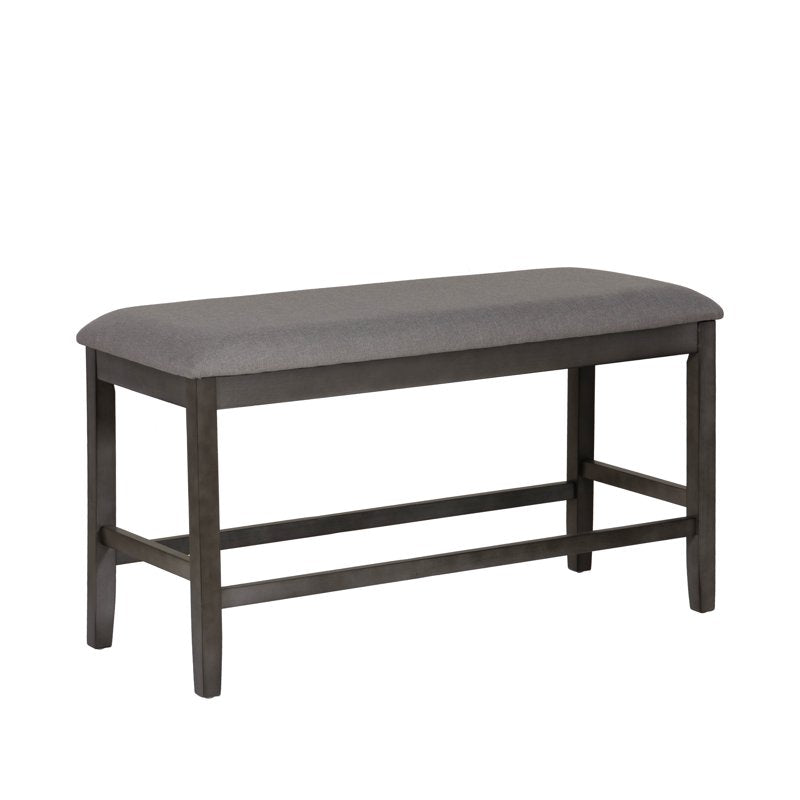 Backless Farmhouse Counter Height Bench - Gray