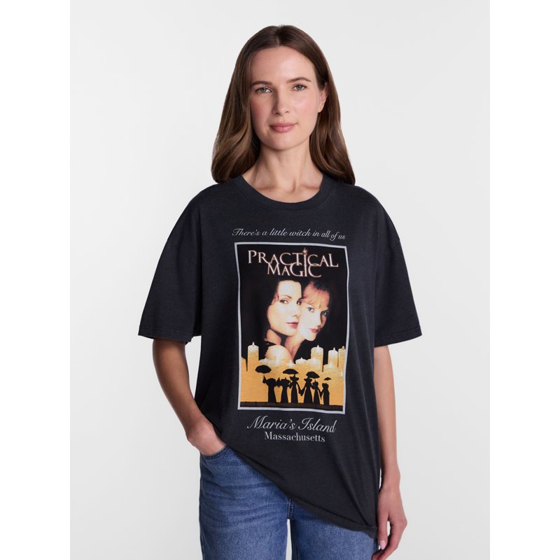 Practical Magic Women's Halloween Graphic T-Shirt with Short Sleeves - Black, XXL