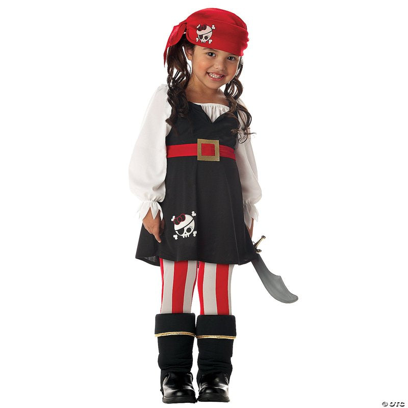 Toddler Pirate Costume Medium 3-4T Girl Halloween Dressup with Accessories