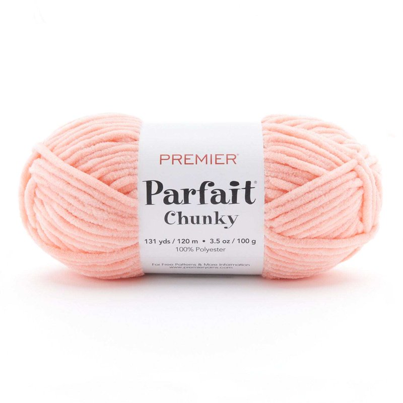 Parfait Chunky Chenille Yarn - 100% Polyester, Soft & Washable, 1150-22 Peach
