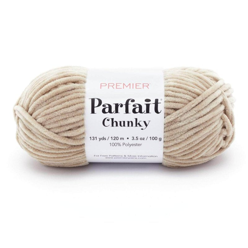 Chenille Yarn Parfait Chunky 1150-16 Toffee - Soft, Washable Craft Yarn