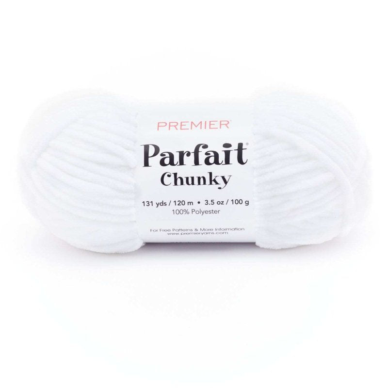 Premier Yarns Parfait Chunky Chenille Yarn 1150-01 White 3.5oz 131yds Super Bulky
