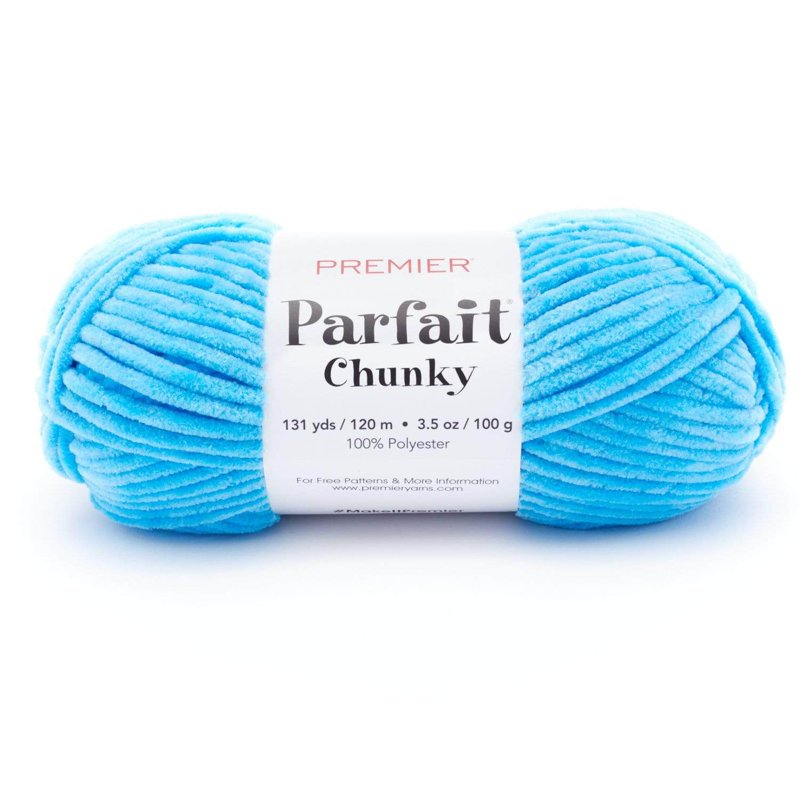 Parfait Chunky Chenille Yarn - 1150-25 Azure, Soft, Machine Washable