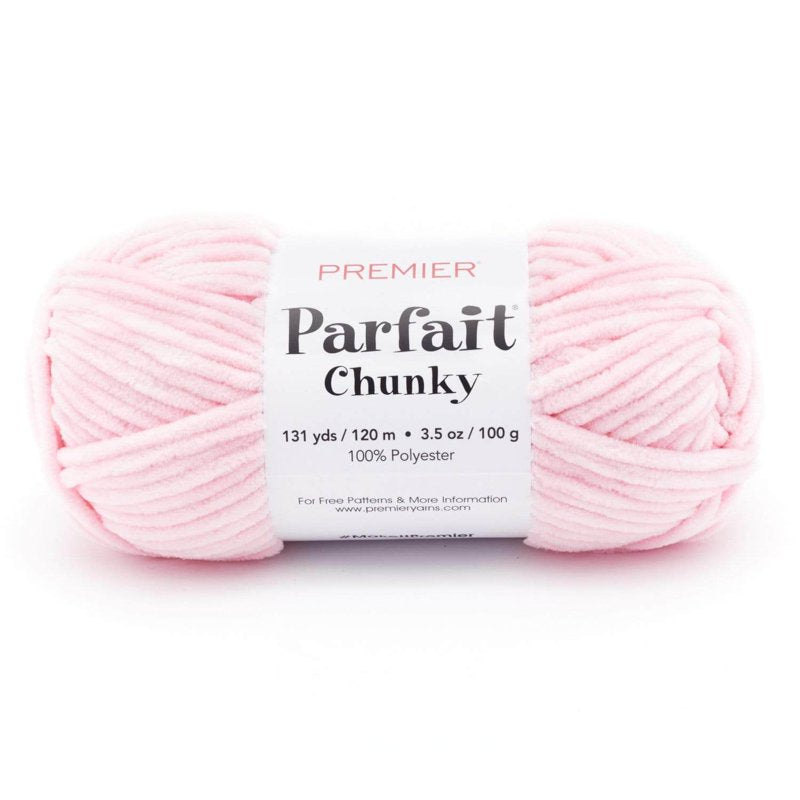 Parfait Chunky Chenille Yarn 1150-18 Ballet Pink Soft & Washable for Knitting & Crochet