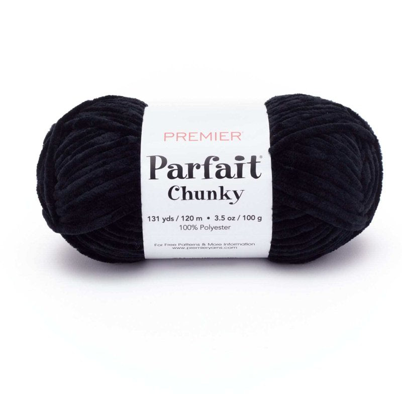 Premier Yarns Parfait Chunky Chenille Yarn 3.5oz 131yds Black - Variation 1150-10