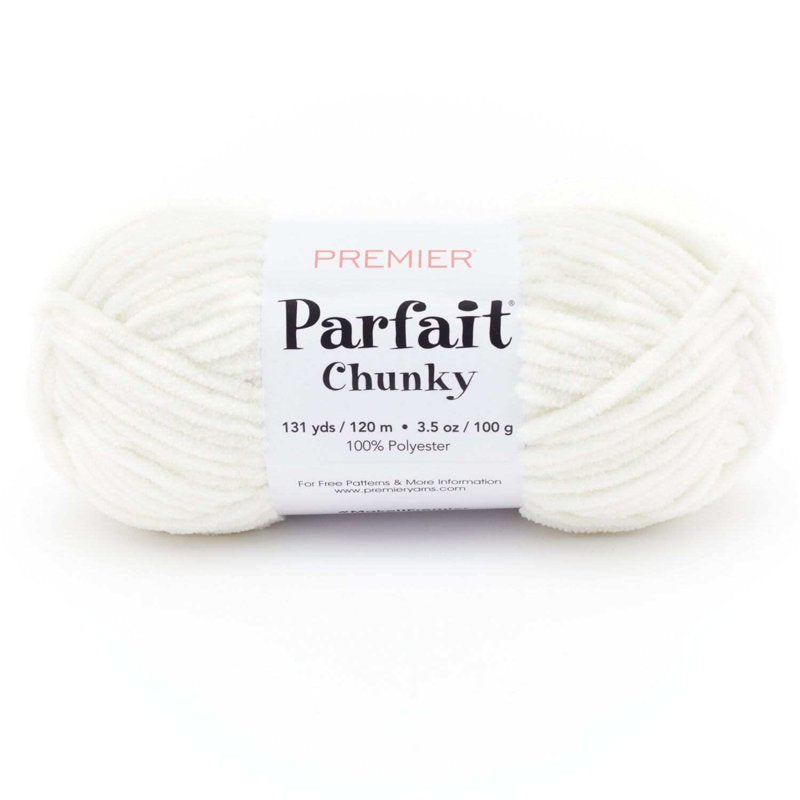 Chenille Yarn Parfait Chunky 1150-07 Cream - Soft, Machine Washable, Baby Safe