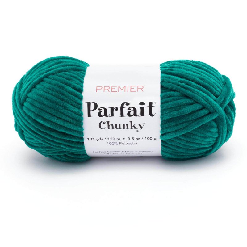Parfait Chunky Chenille Yarn - 1150-30 Emerald, Soft & Machine Washable