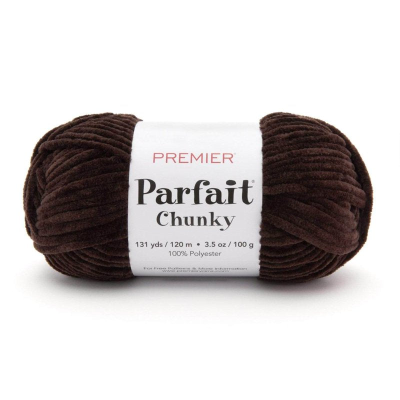Parfait Chunky Chenille Yarn - 1150-42 Espresso, Single - Soft, Washable