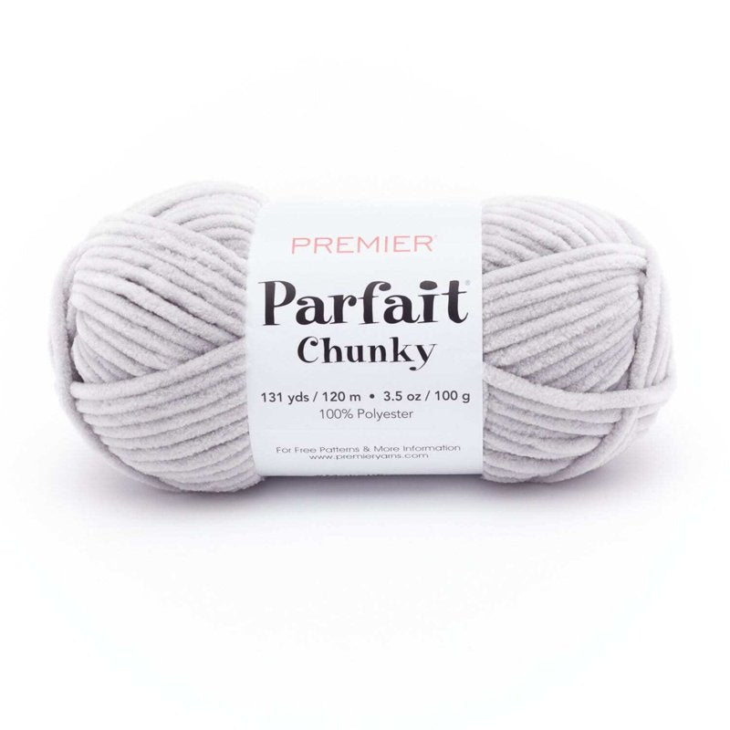 Parfait Chunky Chenille Yarn - 100% Polyester Soft Wool-Like Craft Material - Fog, 1150-56