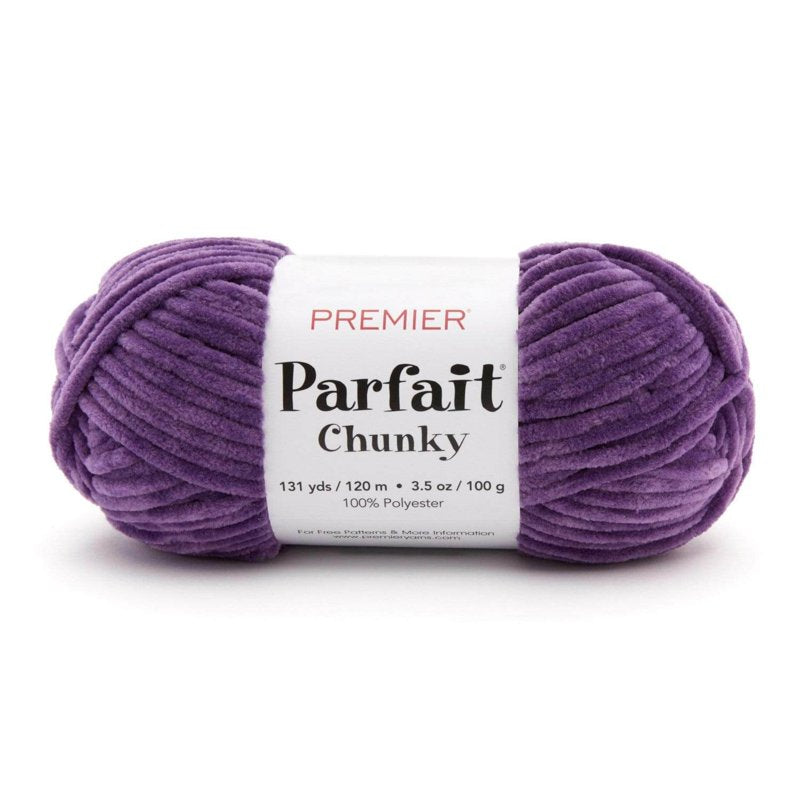 Parfait Chunky Chenille Yarn - Iris 1150-39, Soft & Washable Knitting & Crochet Fiber