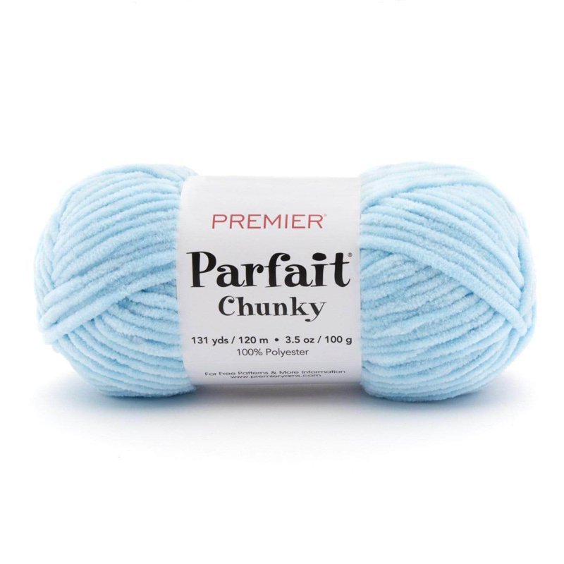 Chenille Yarn Parfait Chunky 1150-05 Light Blue - Soft, Machine Washable Craft Yarn