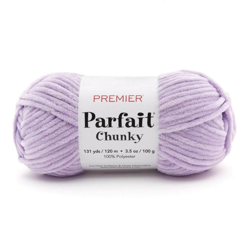 Chenille Yarn Parfait Chunky 1150-04 Lilac Soft & Machine Washable