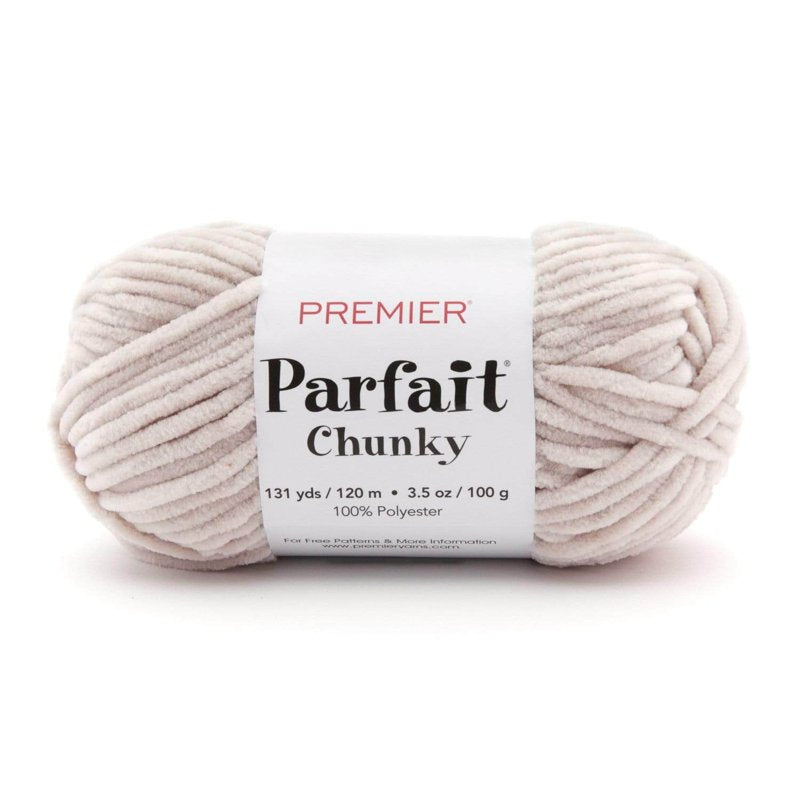 Parfait Chunky Chenille Yarn - 1150-41 Mushroom, Single, Soft & Washable