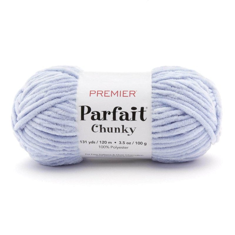 Chenille Yarn - Parfait Chunky 1150-43 Pale Blue, Soft & Machine Washable
