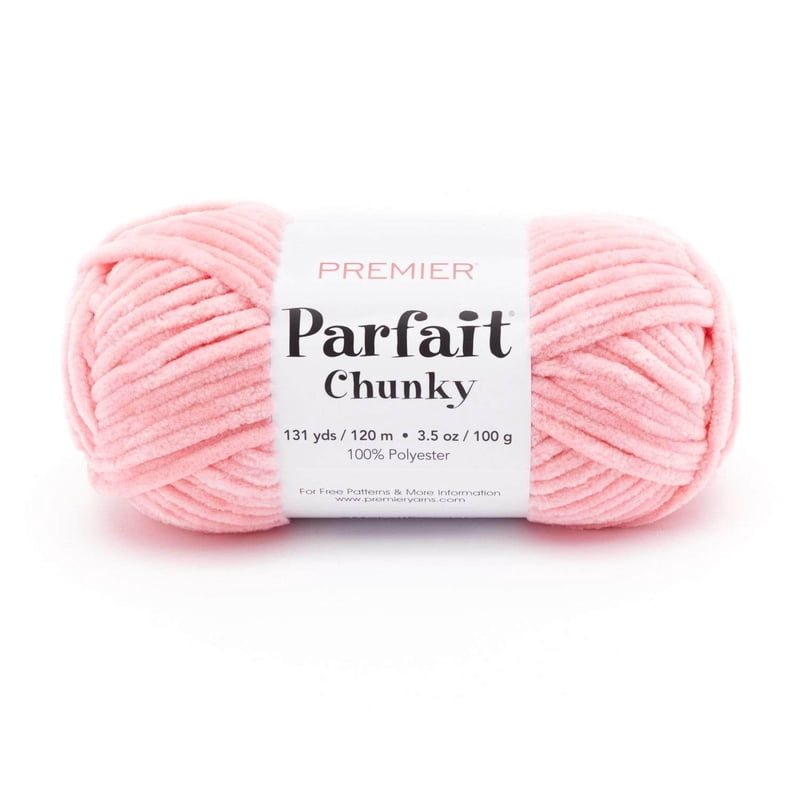Parfait Chunky Polyester Chenille Yarn - Pink Lemonade 1150-45, Soft & Machine Washable
