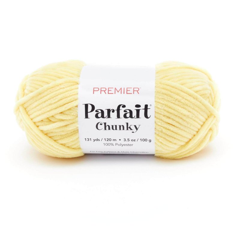 Parfait Chunky Chenille Yarn - 100% Polyester, Soft & Washable, Sunshine 1150-12