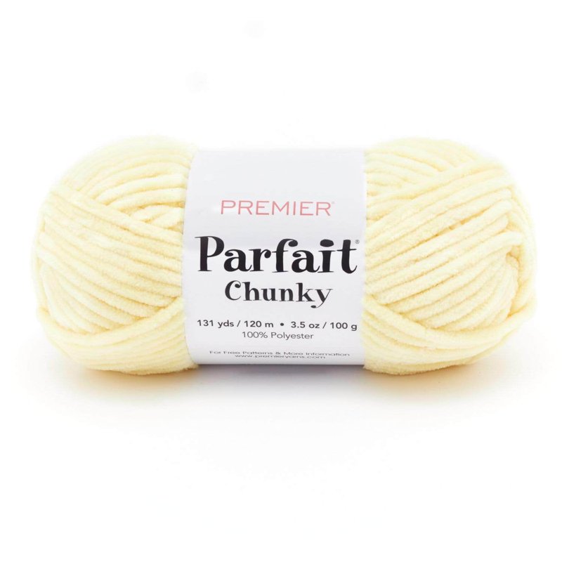 Parfait Chunky Chenille Yarn - 100% Polyester Soft Knitting & Crochet Yarn - Yellow 1150-02