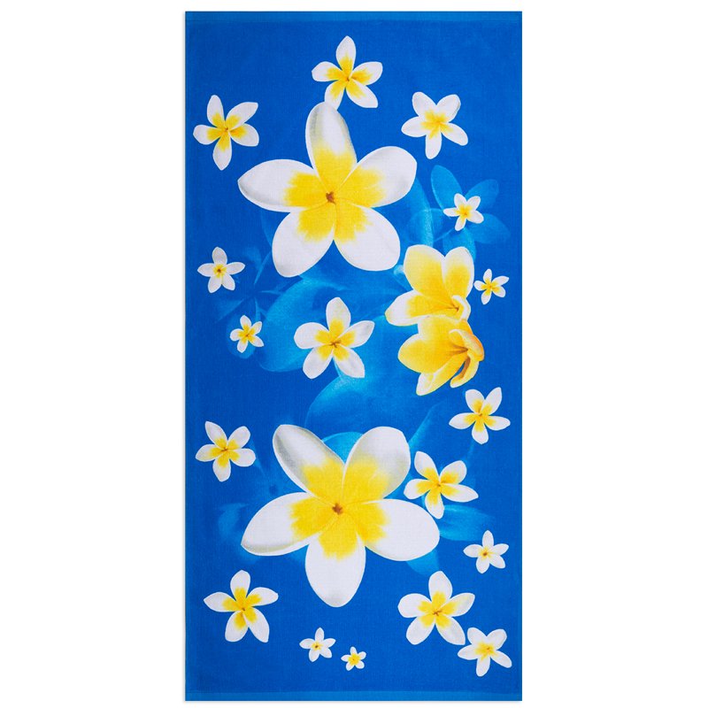 White Flower Travel Beach Towel - Premium Printed Cotton 28x58 Inches - 1 Pack - Variation of THIS listing