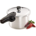4-Quart Aluminum Pressure Cooker - Compact Stovetop Cookware