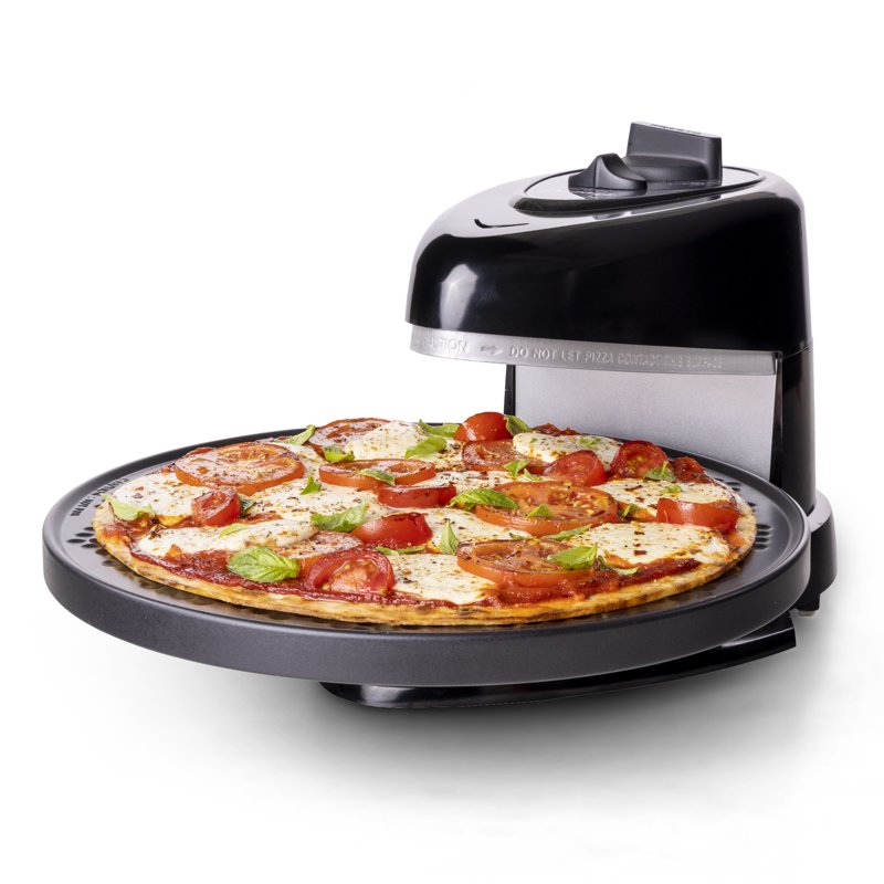 Rotating Pizza Oven with Nonstick Pan - Presto Pizzazz Plus Black