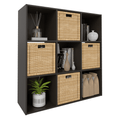 9-Cube Stackable Storage Organizer - Espresso Wood Shelf
