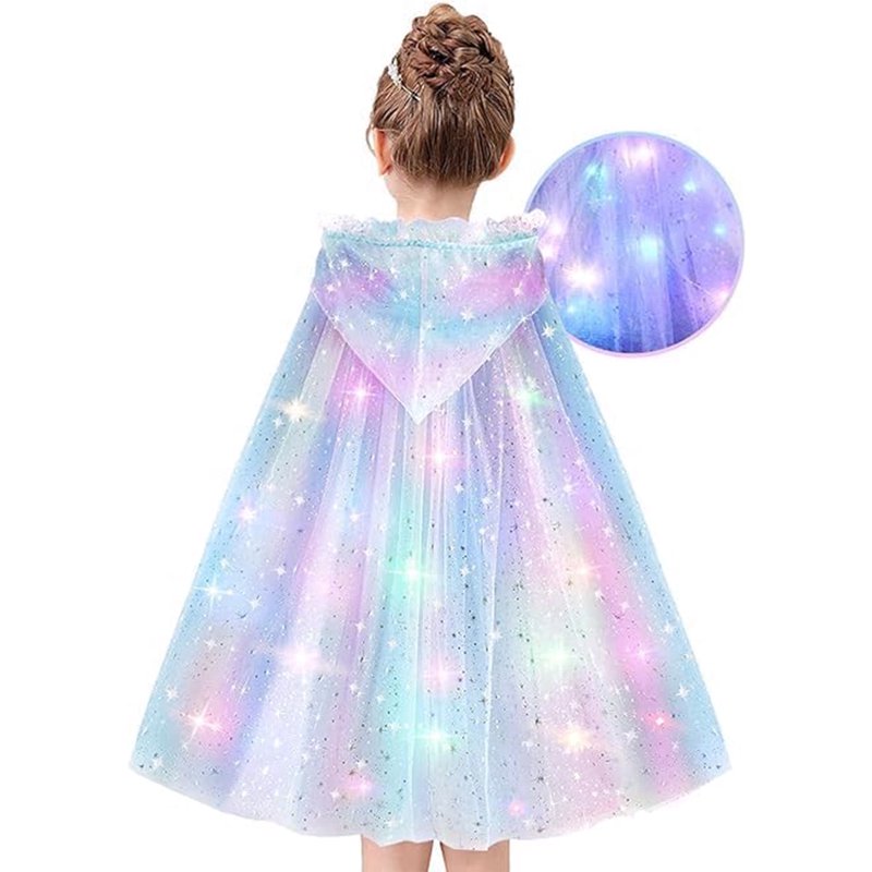 Light-Up Princess Dress for Girls 3-8 - Toddler Costume with LED Cape